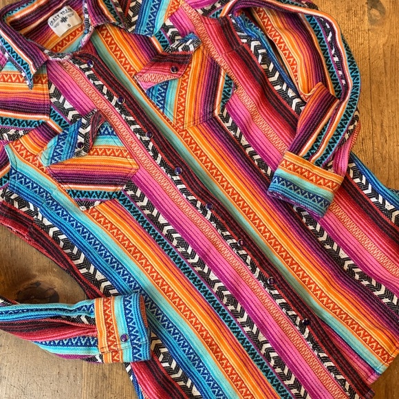 Crazy Train Multicolor Striped Snap Close Western Shirt - Picture 13 of 16